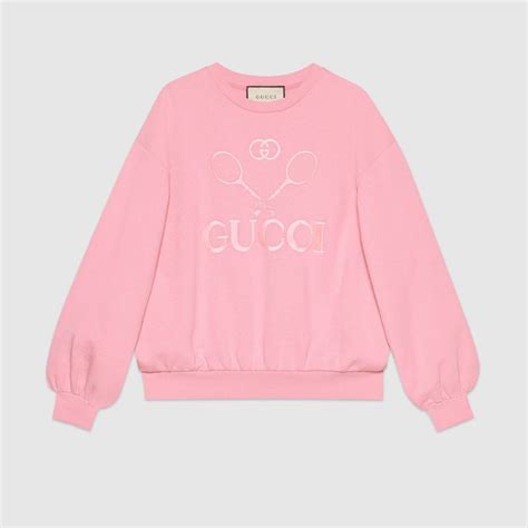 gucci pink sweatshirt tennis|gucci official website usa.